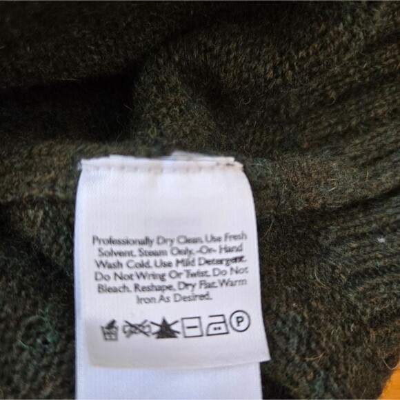 EDDIE BAUER wool sweater Nordic Cabin-core Ski Snow Green - Picture 9 of 10